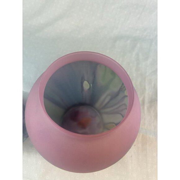 Vtg Reuven Nouveau Art Glass Hand Painted Candy Jar Canister Lid Urn Vase ~9 in - Picture 4 of 8